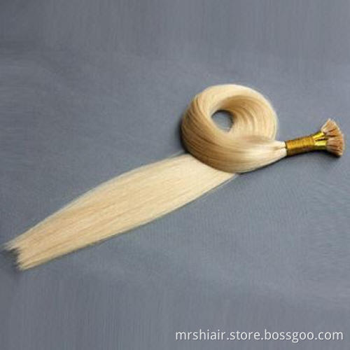 white blond keratin stick I-tip Remy cold fusion micro link system Indian extensions, 20" 60# 1gr